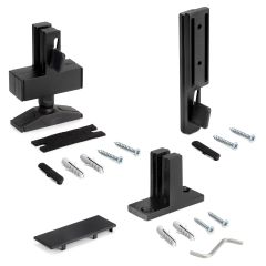 ZERO schwarz Montagesatz (Fuss-Wandbefestigung)