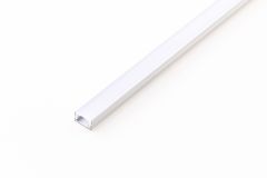 2m Ein-/Unterbauprofil "silber" mit Abdeckung milchig 12x7mm