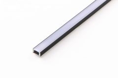 2,5m Ein-/Unterbauprofil schwarz mit Abdeckung 12x7mm