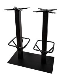 Zweisäulen Stehtischgestell schwarz 1070mm mit Fußring