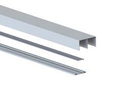 DownSliding Schienen Set 2,35m Silber