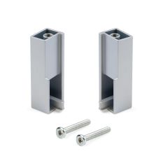 Kleiderstangenhalterset li/re silber