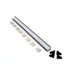 2,5m Eckprofil schwarz mit Abdeckung 16x20mm 30/60°