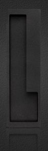 Muschelgriff L-Design schwarz matt links (LA=192) neu